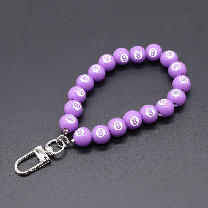 Wholesale Alloy Door Buckle Black 8 Dice Lanyard Ins Phone Chain Keychain Pendant Bag Water Bottle Lanyard Accessory