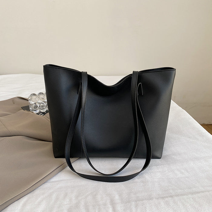 Wholesale Textured underarm bag women' s new simple versatile shoulder bag fashionable large capacity student commuter tote bag