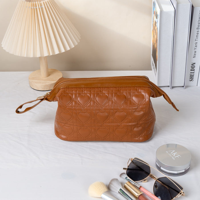 Wholesale Large Capacity PU Leather Cosmetic Bag With Partitioned Storage Customizable Logo White Ins Style Travel Toiletry Organizer Gift