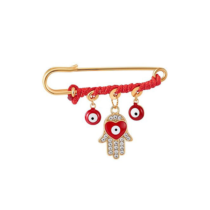 Wholesale Devil' s Eye brooch,  simple palm pin,  creative eye cross pendant,  blue eye heart brooch