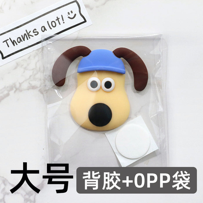 Wholesale 5pcs Cartoon Soft Rubber  Accessories Mobile Phone Shell Patch Hole Shoes Mouthwash Cup Three-dimensional Sticker  Puppy