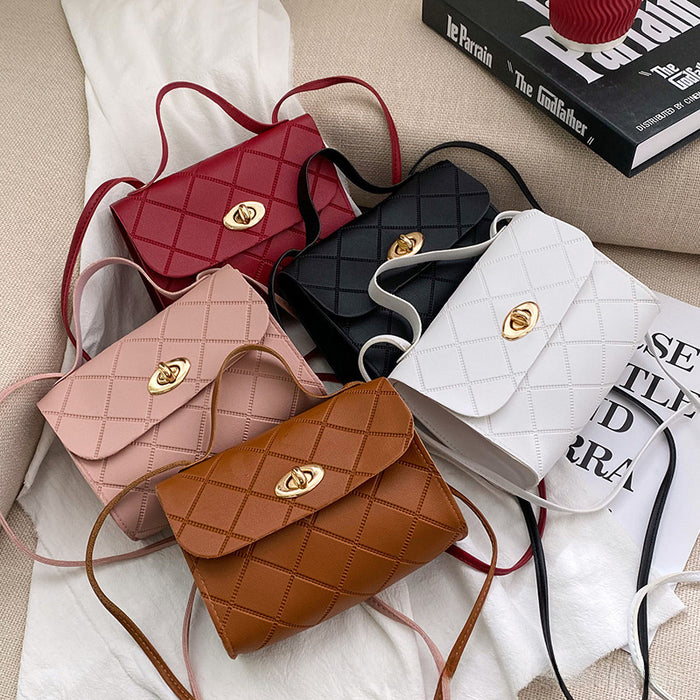 Wholesale Diamond striped small square bag, handbag, fashionable