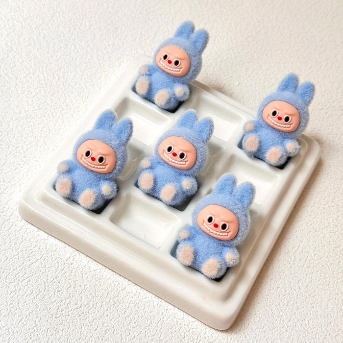 Wholesale 10pcs Cartoon flocking sitting beaded pen keychain accessories mobile phone chain loose bead jewelry accessories