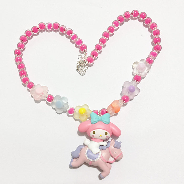 Wholesale Cartoon Necklace Unicorn Children' s Elastic Necklace Student Play Necklace