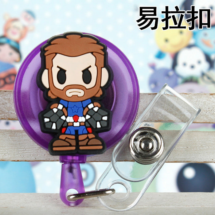 Wholesale Cartoon Badge Scroll Retractable Keychain JDC-KC-LuoKe008