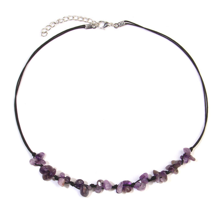 Wholesale Irregular gemstone necklace with turquoise pendant sweater chain