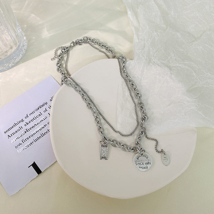 Wholesale Necklace, light luxury, niche design, versatile, double-layer high-end accessory, collarbone chain