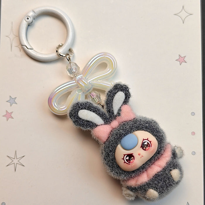 Wholesale Cute flocked doll accessories  cartoon-style keychains