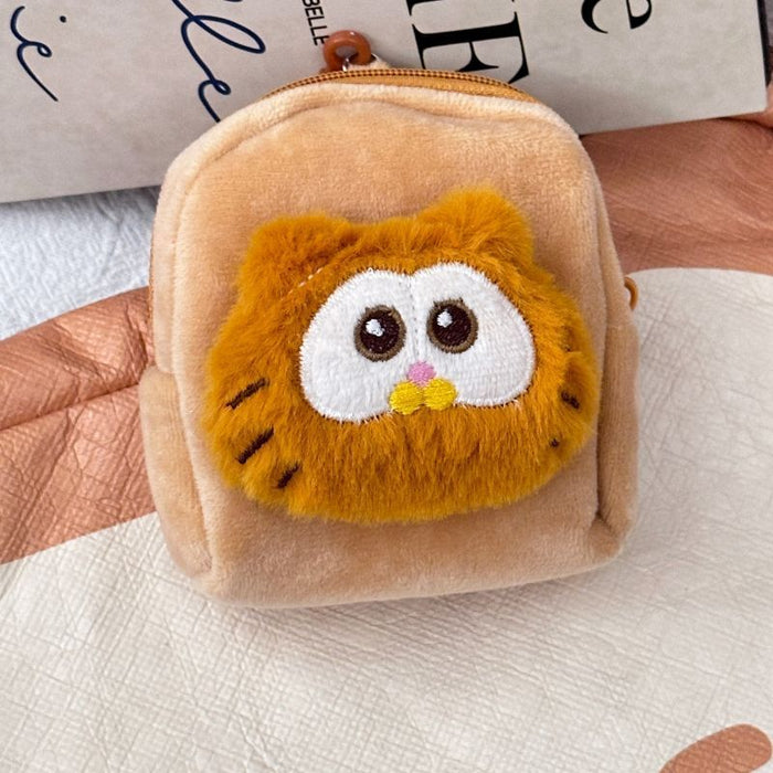 Wholesale  Cartoon Plush Cute Earphone Bag Coin Purse Card Bag Cartoon Plush Bag Wallet