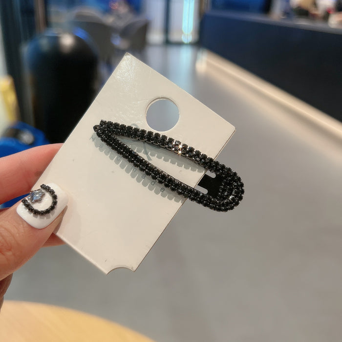 Wholesale Hair Accessories Clip Water Drop Hairpin with Diamond Side Hairpin
