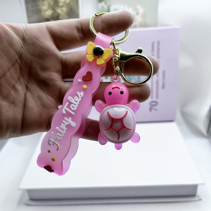 Wholesale Creative Cartoon Colorful PVC Mini Turtle Keychain JDC-KC-Biaopan012