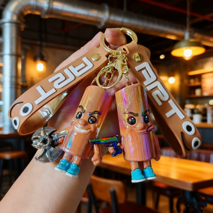 Wholesale Electroplated quirky cartoon character keychains