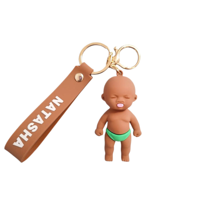 Wholesale 2pcs Cute 3D Doll Black Doll Toy Keychain