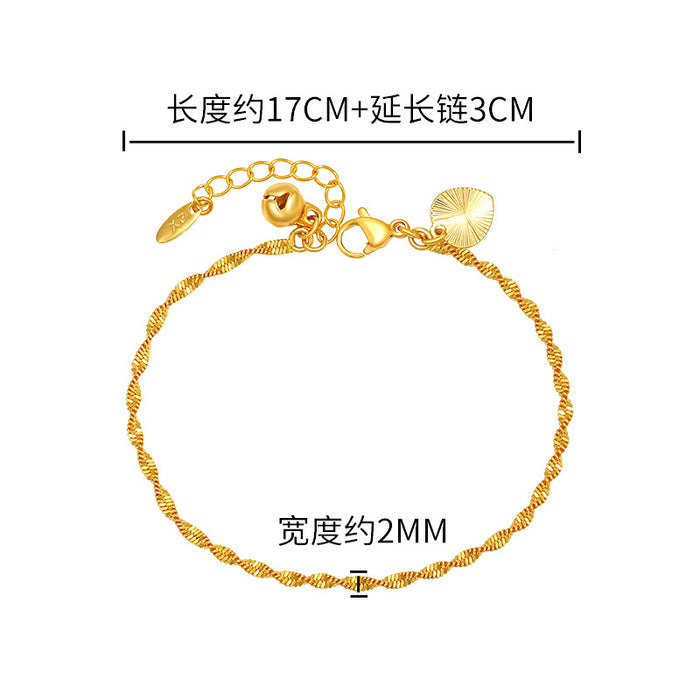 Wholesale Personalized Double Water Wave Chain Bell Bracelet Alloy JDC-BT-XP002