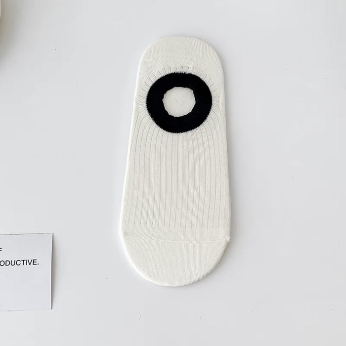 Wholesale Cotton socks, color blocked boat socks, sweat wicking, breathable, anti slip, non shedding, invisible heel