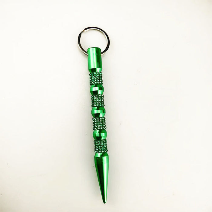 Wholesale Chic Rhinestone Self Defense Stick Keychain Black Alloy Fashion Jewelry Accessory Gift