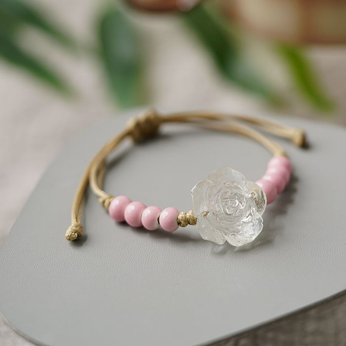 Wholesale Flower Woven Bracelet Ceramic Hand Rope Accessories