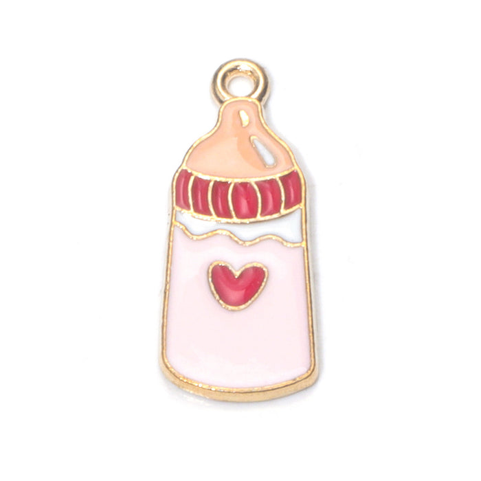 Wholesale Chic Pink Alloy Oil Drip DIY Jewelry Charms Crown Theme for Bracelet Necklace Bag Decoration