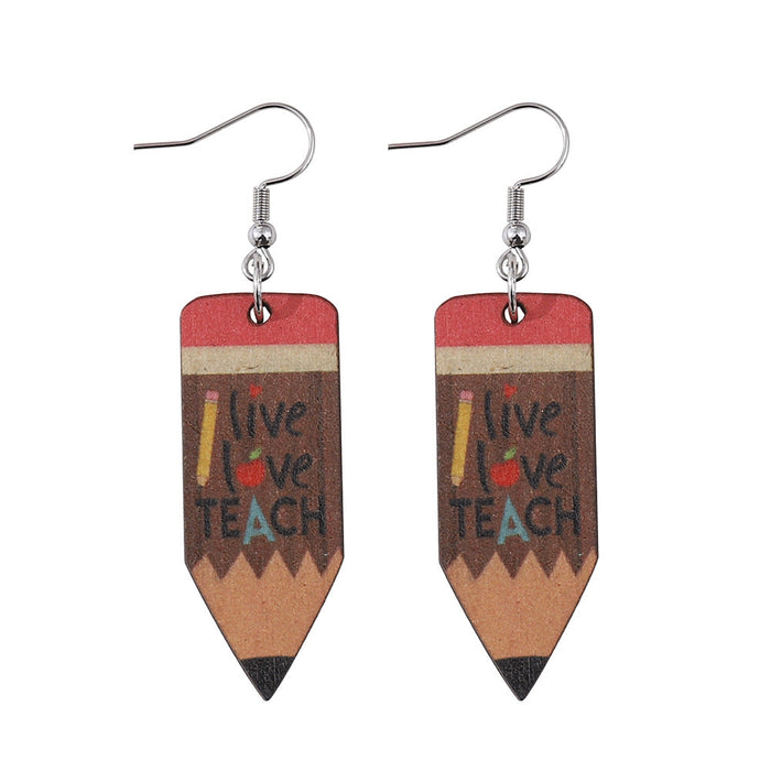 Wholesale earrings Double-sided painted wooden earrings JDC-ES-ChL021