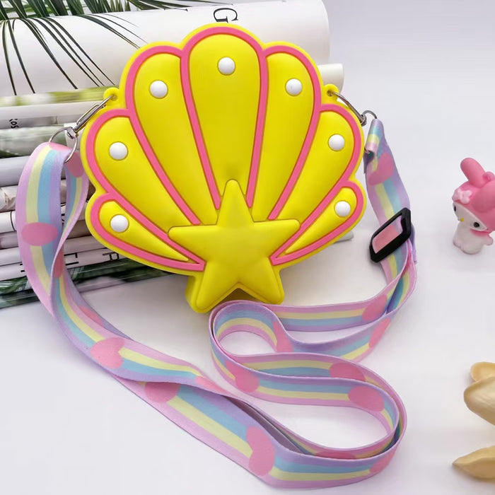 Wholesale shell silicone bag children's n coin purse shoulder diagonal bag
