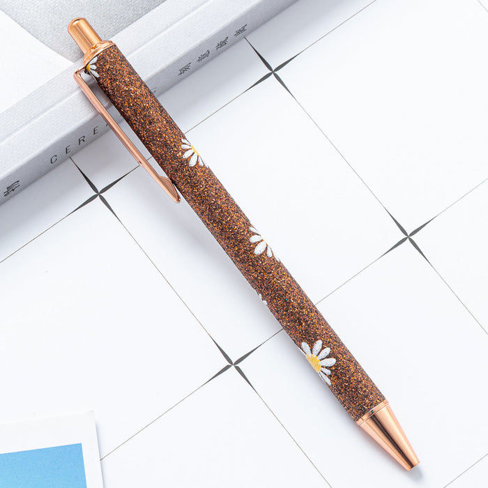 Wholesale Metal Push Ballpoint Pen Rose Metal JDC-BP-JingL007