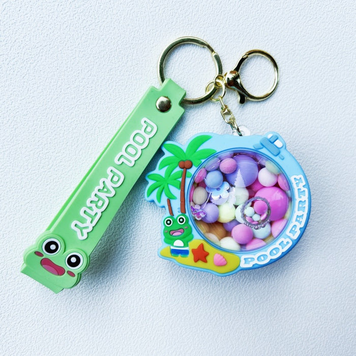 Wholesale PVC Frog Family Oil in Cartoon Keychain JDC-KC-WuYi076