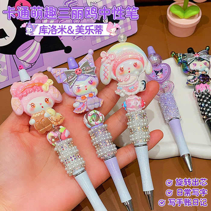 Wholesale Rhinestone Black Neutral Pen Cartoon Ballpoint Pen