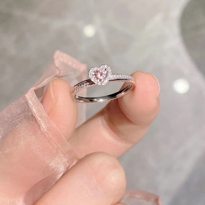 Wholesale Love pink diamond ring, niche women's accessory