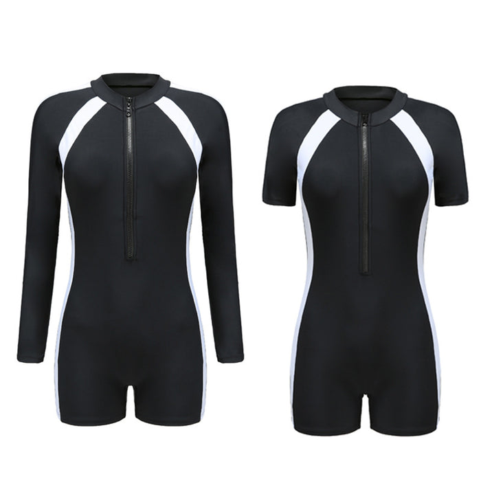 Wholesale Sports one-piece swimsuit professional conservative new hot spring swimsuit long and short sleeved swimsuit