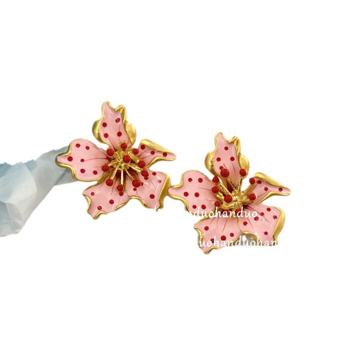 Wholesale Alloy Irregular Petal Earrings JDC-ES-HanDu009