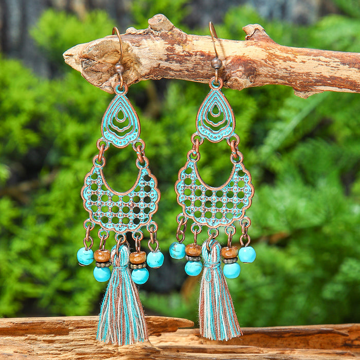 Wholesale Bohemian Vintage Tassel Earring Set Ethnic Style Fashion Accessory MOQ≥2
