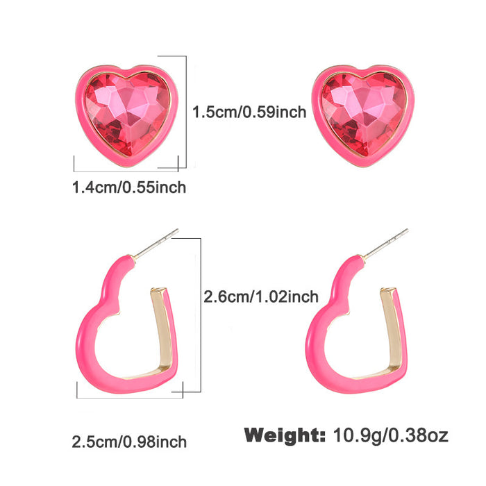 Wholesale Valentine's Day Heart Earrings Set JDC-ES-KenJie004