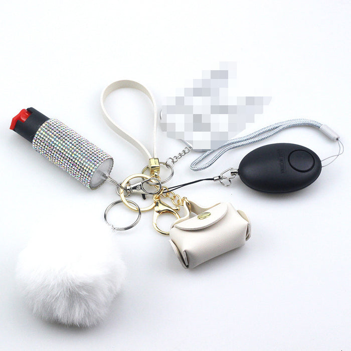 Wholesale Leather Pom Pom 5 Piece Keychain Set JDC-KC-TouMS044