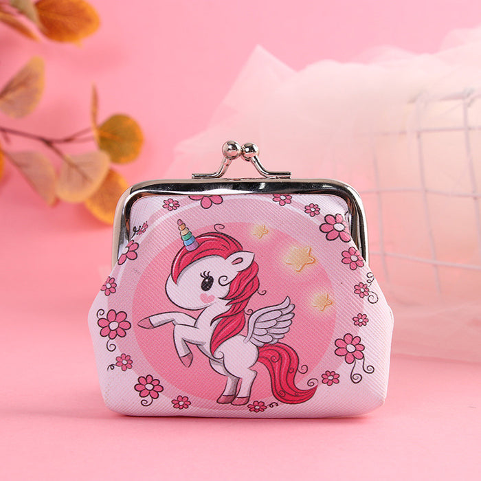 Wholesale Cartoon Unicorn PVC Coin Purse Snap Wallet Pink Flower Boutique Resale MOQ≥2