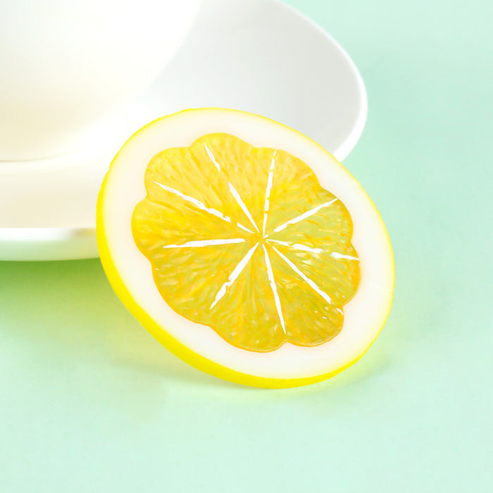 Wholesale Lemon Slice Keychain Pendant Cute PVC Simulated Fruit Charm For Bags Backpacks And Everyday Use MOQ≥2