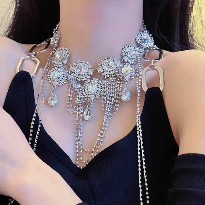 Wholesale Diamond Multi-layer Tassel Alloy Necklace JDC-NE-LaiL006