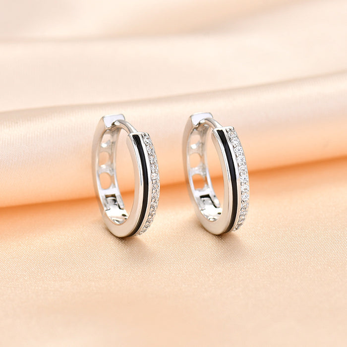 Wholesale Vintage personalized diamond studded earrings with a high-end feel and temperament, ear buckles with niche design, and earrings