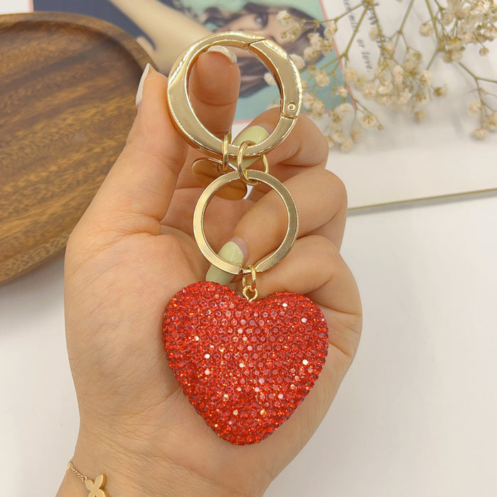 Wholesale Rhinestone Love Soft Clay Keychain JDC-KC-NaiLi003