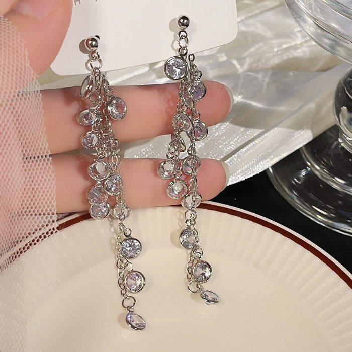Wholesale New style of light luxury fashion long earrings with tassel earrings, simple and versatile earrings