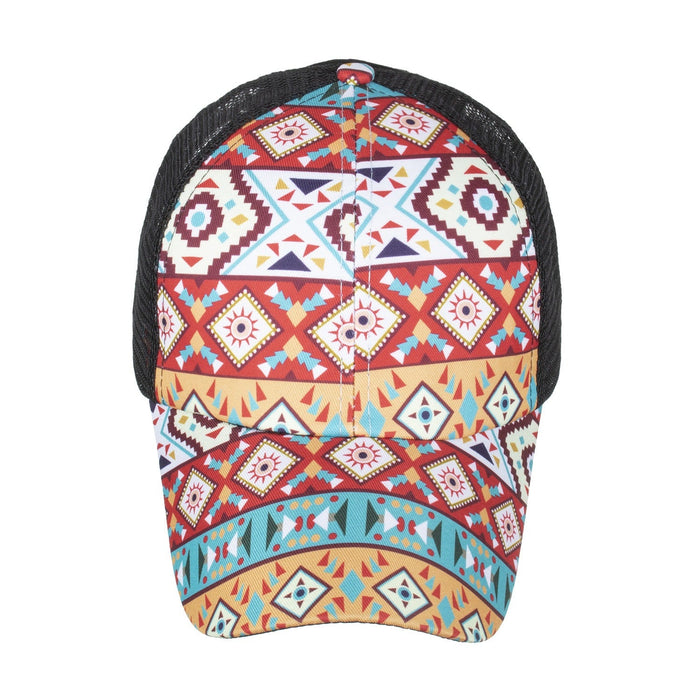 Wholesale Geometric Rhombus Crossover Ponytail Baseball Caps Polyester JDC-FH-ZMei024