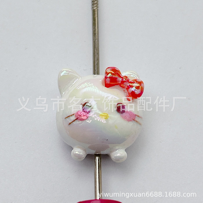 Wholesale 200PCS Electroplated Resin Cartoon Beads JDC-BDS-MingXuan006