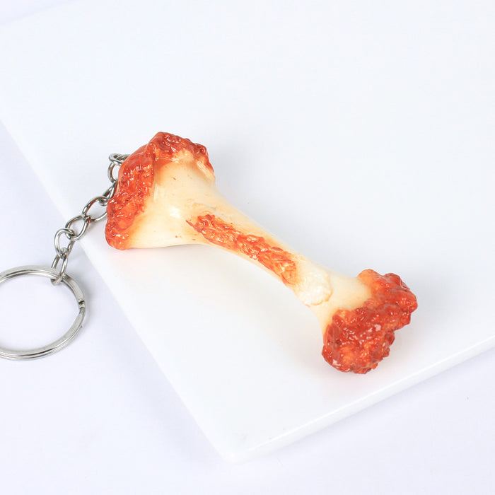 Wholesale Novelty PVC Chicken Bone Keychain Bag Charm For Backpack Purse And Car Key MOQ≥3