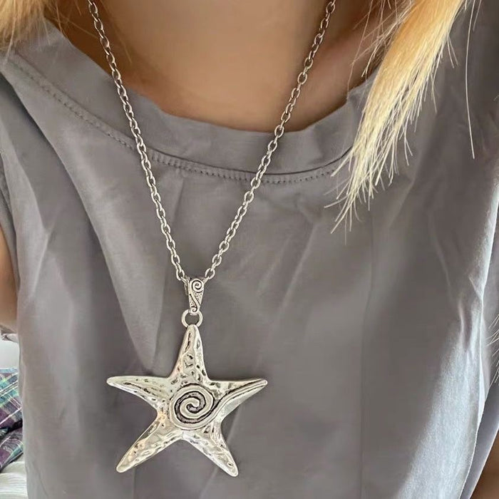 Wholesale Sea Star Necklace Cool Spice Girl Style Sub-culture Starfish Chain