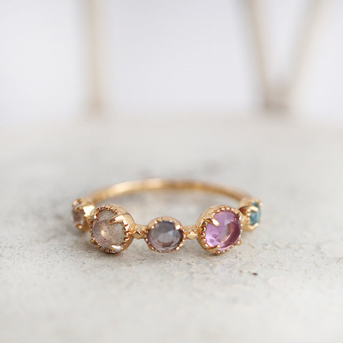 Wholesale Moonstone amethyst light luxury ring simple