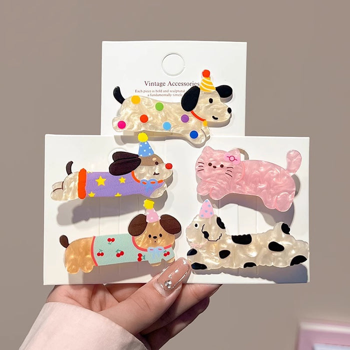 Wholesale Cute cartoon hair clip with broken hair on the side, duckbill clip, hair clip headband