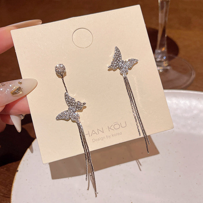 Wholesale Crystal Butterfly Pearl Earrings