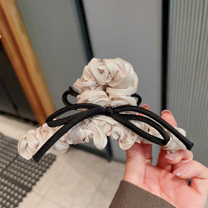 Wholesale Satin silk shiny silk temperament new style ribbon bow back of the head plate hair clip