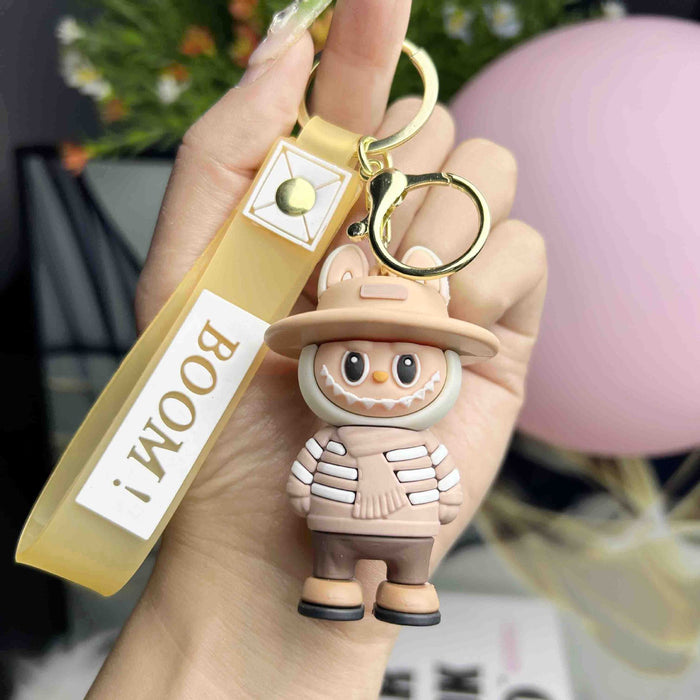 Wholesale Cartoon soft plastic cute little monster keychain pendant small gift ornaments,  back to school season