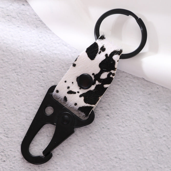 Wholesale Vintage Cow Pattern Leather Letter Keychain JDC-KC-YiTian009