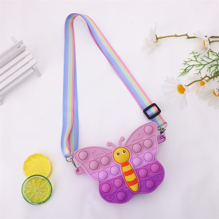 Wholesale  Butterfly Silicone Bag Rodent Killer Pioneer Coin Purse  Shoulder Bag Kidsren's Bag Women's Small Wallet